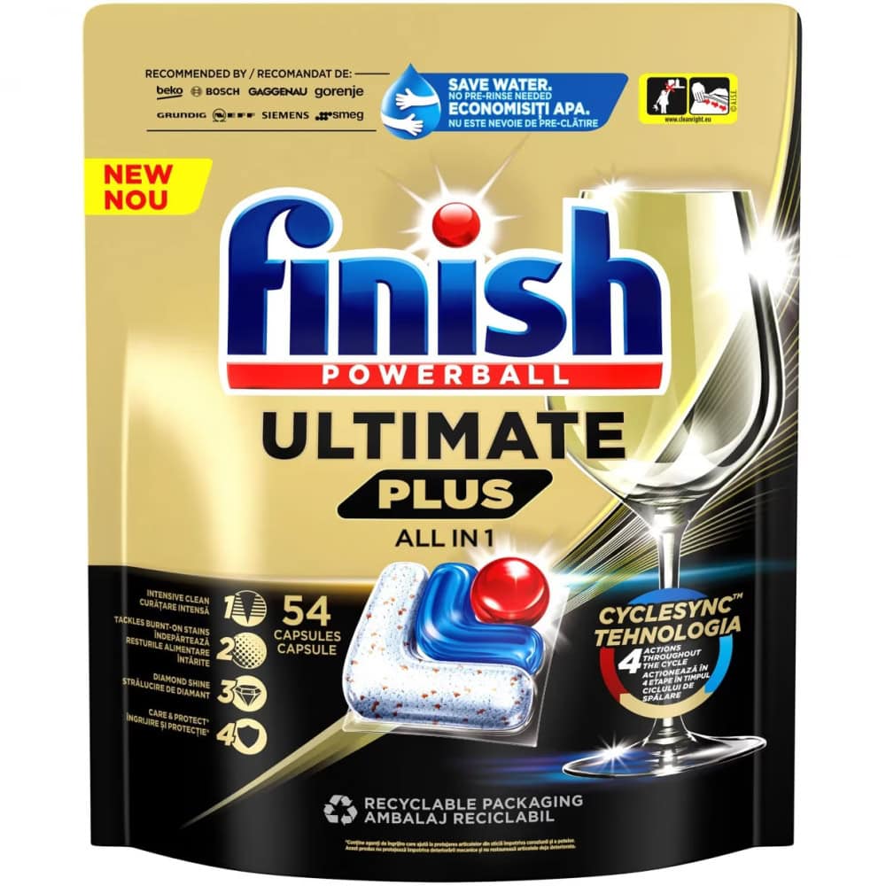 Finish Tablete Ultimate Plus, 54 bucăți – pentru mașina de spălat vase