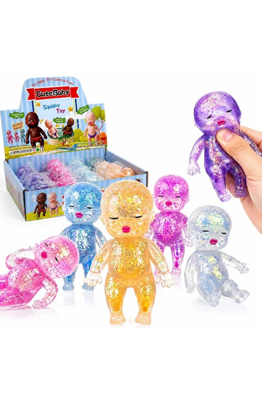 Jucărie Squishy Bebe cu Sclipici 11cm, Anti-Stres
