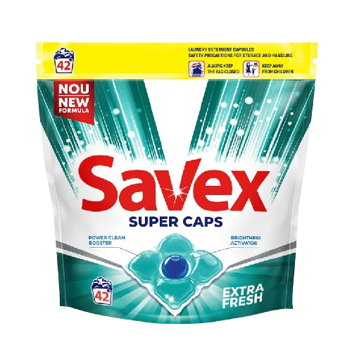 Savex Extra Fresh – Detergent Capsule pentru Rufe, 42 Bucăți