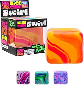 Needoh Cub Antistres Squishy 5 cm, Jucarie Sensoriala Soft Cube, Diverse Culori, Model Aleatoriu