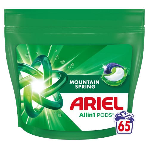 Ariel All-in-1 PODS Mountain Spring – Detergent Capsule, 65 Bucăți