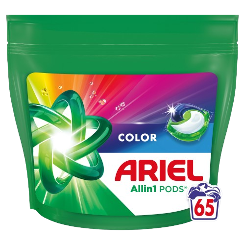 Ariel All-in-1 PODS Color – Detergent Capsule pentru Rufe Colorate, 65 Bucăți