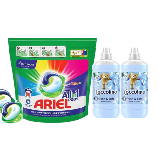 Pachet Ariel 80 Capsule + 2x Cocolino 1,45L
