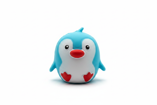Pinguin squishy albastru jucarie antistres