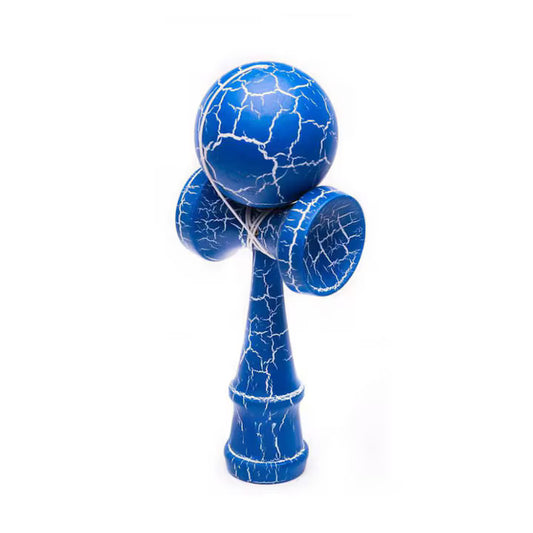 Kendama, model albastru-alb, 18 cm