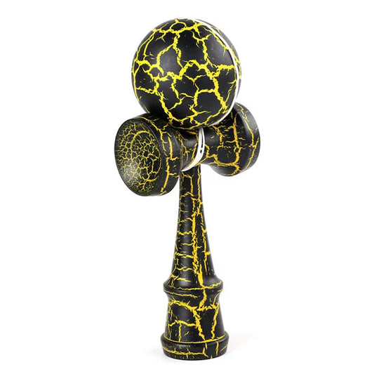 Kendama, model negru-galben, 18 cm