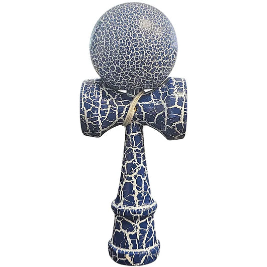 Kendama, model albastru deschis-alb, 18 cm