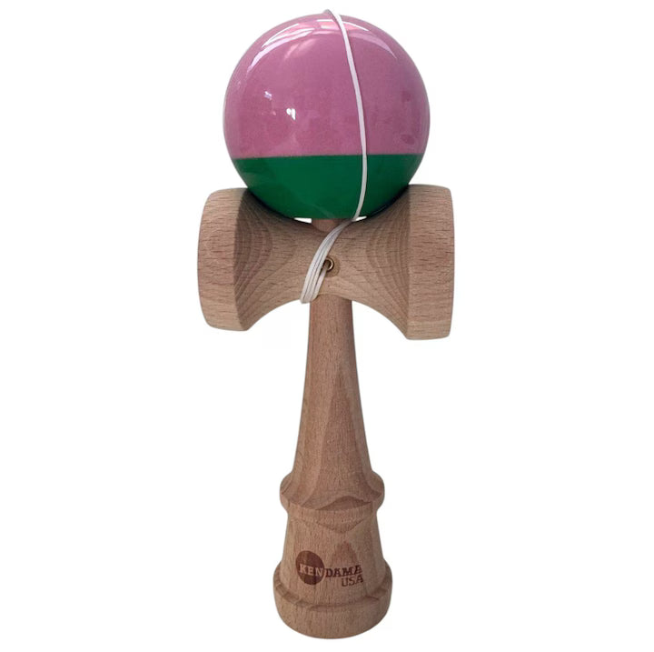 Kendama Roz Kendama, model Roz cu Verde, 18 cm – remxstore